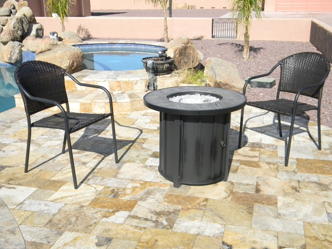 Hiland Wood Look Tile Top Fire Pit-AFP-FWT-  Lifestyle Pool