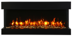 Remii by Amantii 50" BAY-SLIM Series 3 Sided Glass Electric Fireplace-50-BAY-SLIM- Front View With Birch Log