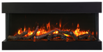 Remii by Amantii 50" BAY-SLIM Series 3 Sided Glass Electric Fireplace-50-BAY-SLIM- Front View With Oak