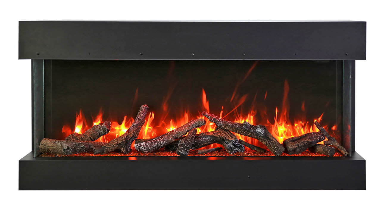Remii by Amantii 60" BAY-SLIM Series 3 Sided Glass Electric Fireplace- 60-BAY-SLIM- Main View