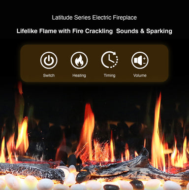 Litedeer Gloria II 48 Seamless Push-in Electric Fireplace_Silver_-ZEF48XS-Features