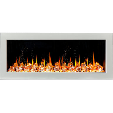 Litedeer Gloria II 48 Seamless Push-in Electric Fireplace with Acrylic Crushed Ice Rocks_White_-ZEF48XCW-Diamond Acrylic