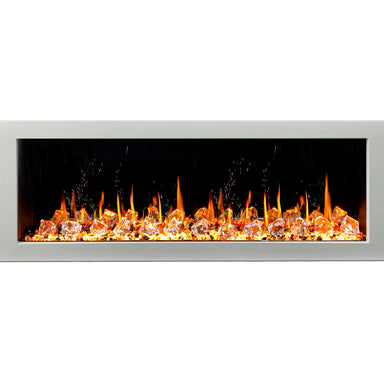 Litedeer Gloria II 58 Seamless Push-in Electric Fireplace with Acrylic Crushed Ice Rocks_White_-ZEF58VCW-Acrylic Ember