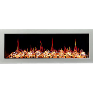 Litedeer Gloria II 58 Seamless Push-in Electric Fireplace with Acrylic Crushed Ice Rocks_White_-ZEF58VCW-Diamond
