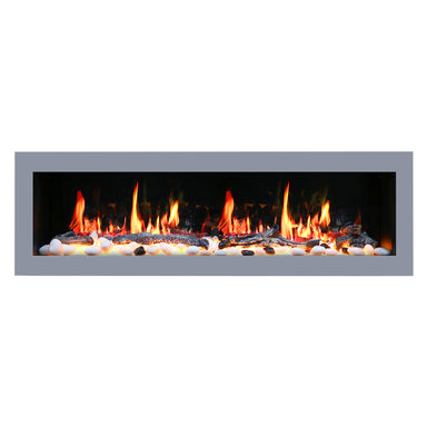 Litedeer Gloria II 68 Seamless Push-in Electric Fireplace_Silver_-ZEF68XS-Main View