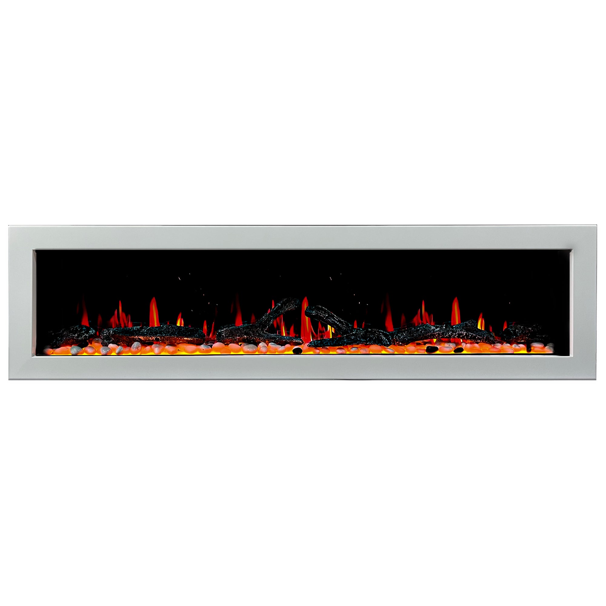   Litedeer Gloria II 68 Seamless Push-in Electric Fireplace_White_-ZEF68XW-Blaze Midsummer Flame