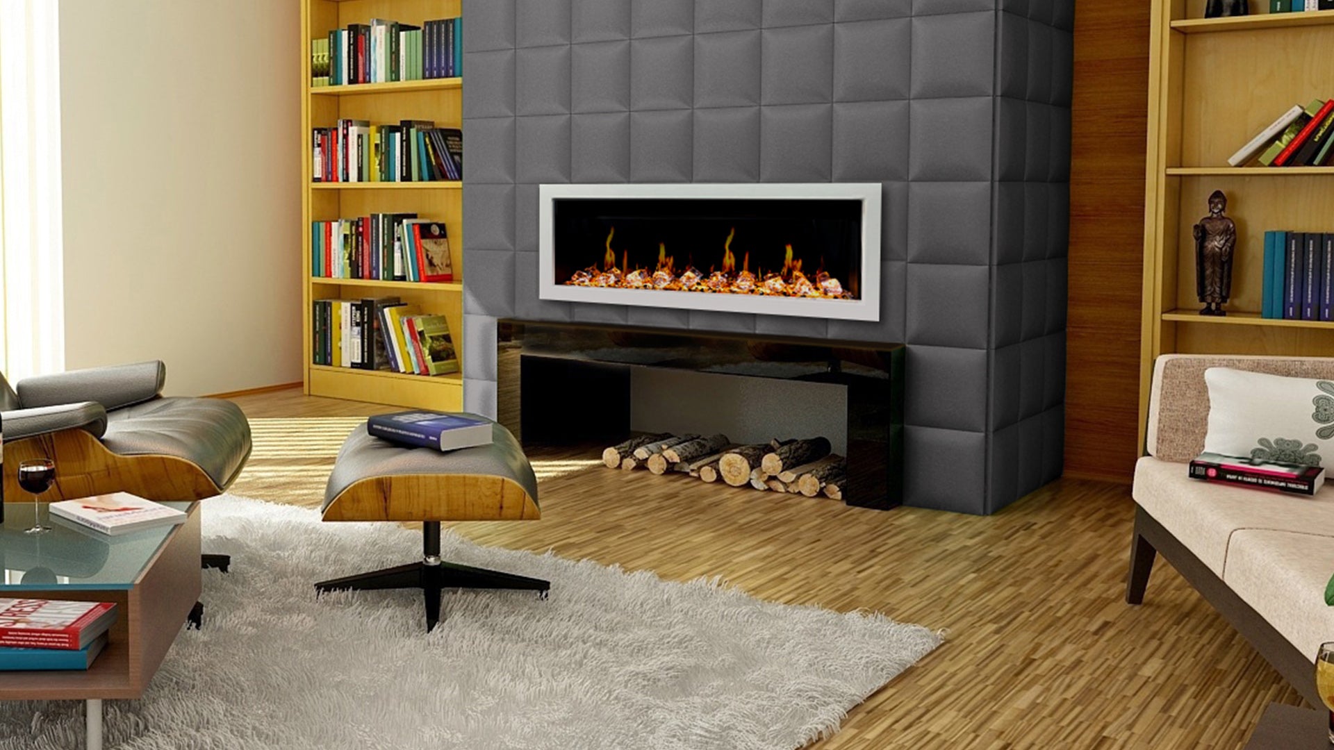 Litedeer Gloria II 68 Seamless Push-in Electric Fireplace_White_-ZEF68XW-Lifestyle Living Room