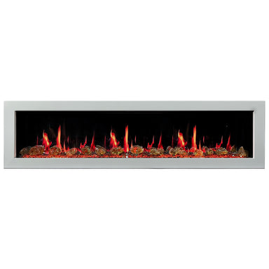 Litedeer Gloria II 68 Seamless Push-in Electric Fireplace with Reflective Fire Glass_White_-ZEF68XAW-Blaze Midsummer
