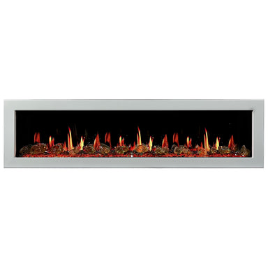 Litedeer Gloria II 68 Seamless Push-in Electric Fireplace with Reflective Fire Glass_White_-ZEF68XAW-Natural Flame