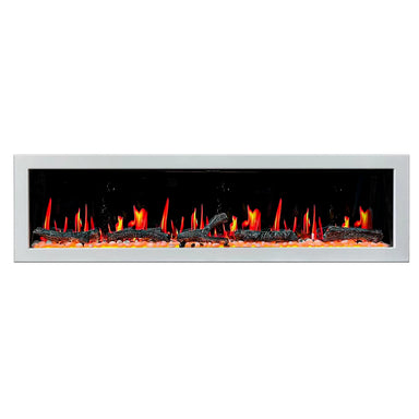 Litedeer Gloria II 78 Seamless Push-inElectricFireplace_White_-ZEF78VW-Blaze Midsummer Flame