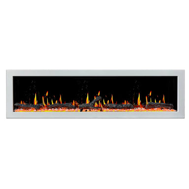Litedeer Gloria II 78 Seamless Push-in Electric Fireplace_White_-ZEF78VW-Natural Flame