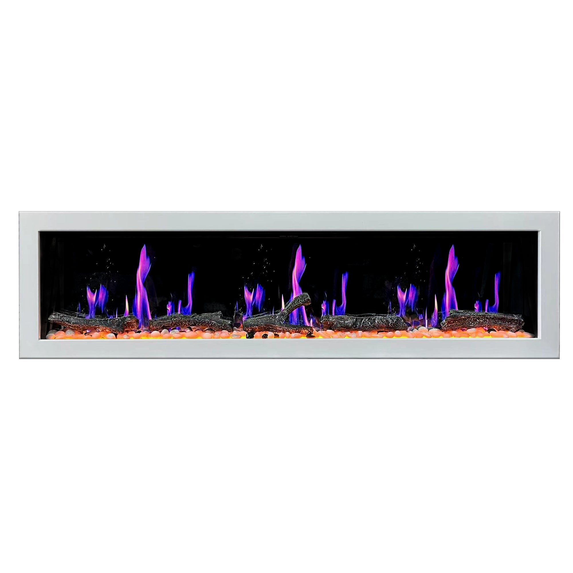 Litedeer Gloria II 78 Seamless Push-in Electric Fireplace_White_-ZEF78VW-Violet Blue