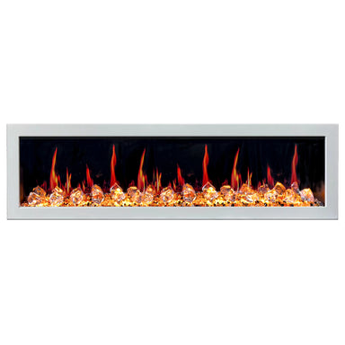 Litedeer Gloria II 78 Seamless Push-in Electric Fireplace with Acrylic Crushed Ice Rocks_White_-ZEF78VCW-Blaze Midsummer