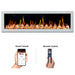 Litedeer Gloria II 78 Seamless Push-in Electric Fireplace with Acrylic Crushed Ice Rocks_White_-ZEF78VCW-Control