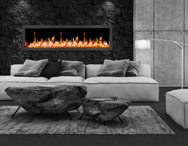 Litedeer Latitude II 68 Seamless Push-in Electric Fireplace_ Acrylic Crushed Ice Rocks-ZEF68XC-Living Room