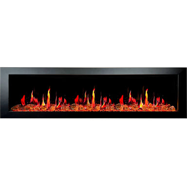 Litedeer Latitude II 78 Seamless Push-in Electric Fireplace_Reflective Fire Glass_Luster Copper_-Blaze Midsummer Flame