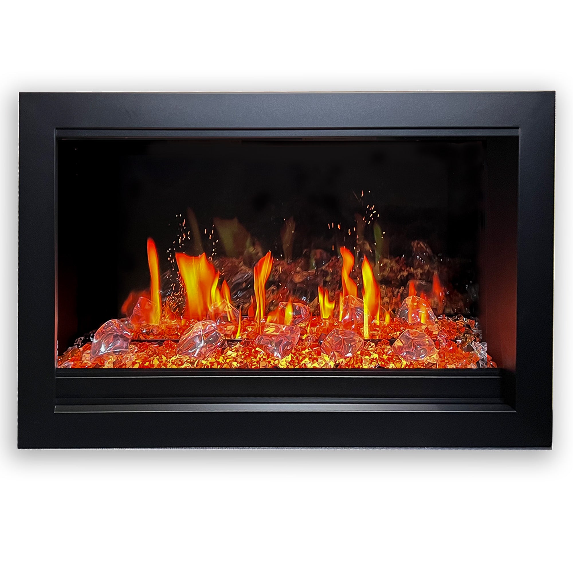 Litedeer LiteStar 33 inchS mart Electric Fireplace Inserts_Crystal Pebble_-ZEF38VC-33-C-River Rocks