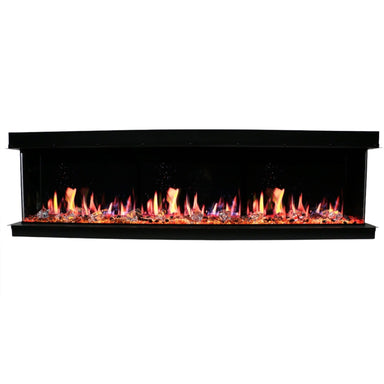 Litedeer Warmcastle 60 inch 3 Side Smart Control Electric Fireplace with Crystal Media_ZEF60T_Blaze Midsummer
