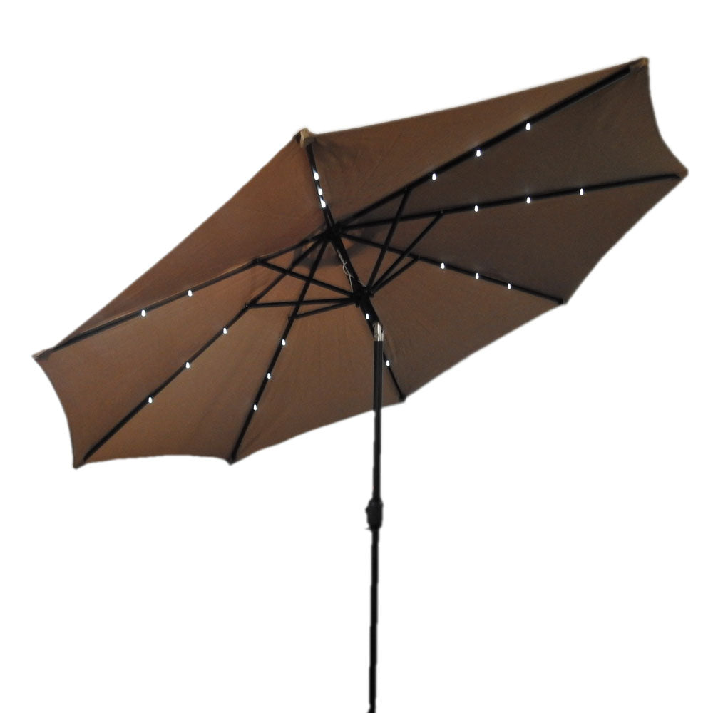 Hiland Solar Market Umbrella with Base - Tan