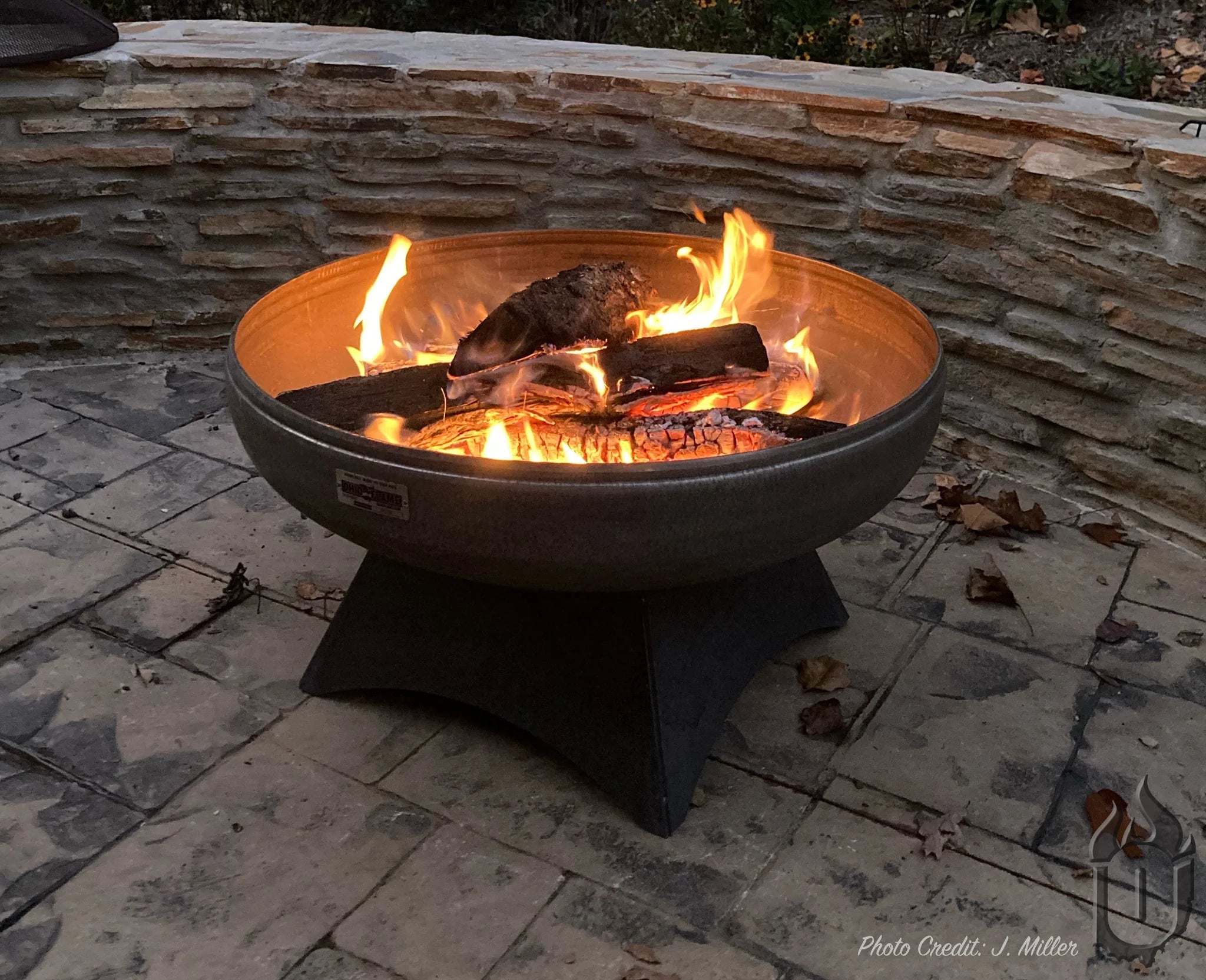 Ohio Flame Liberty Fire Pit with Standard Base- Lifestyle  Backyard