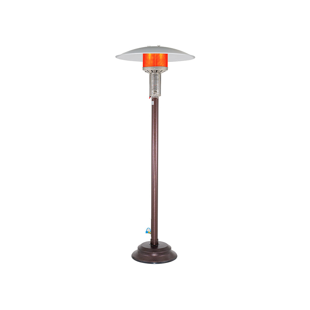 Patio Comfort Natural Gas Patio Heater with Push Button - Antique Bronze- NPC05 AB - Heater On