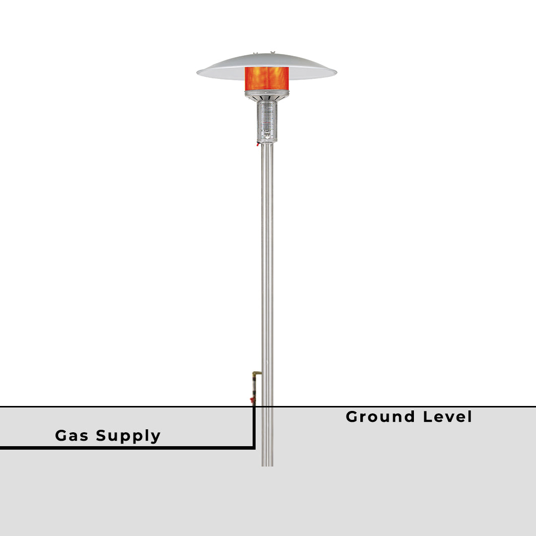 Patio Comfort Natural Gas Permanent Post Heater - Stainless Steel- NPC05 SSPP - Level Measurement