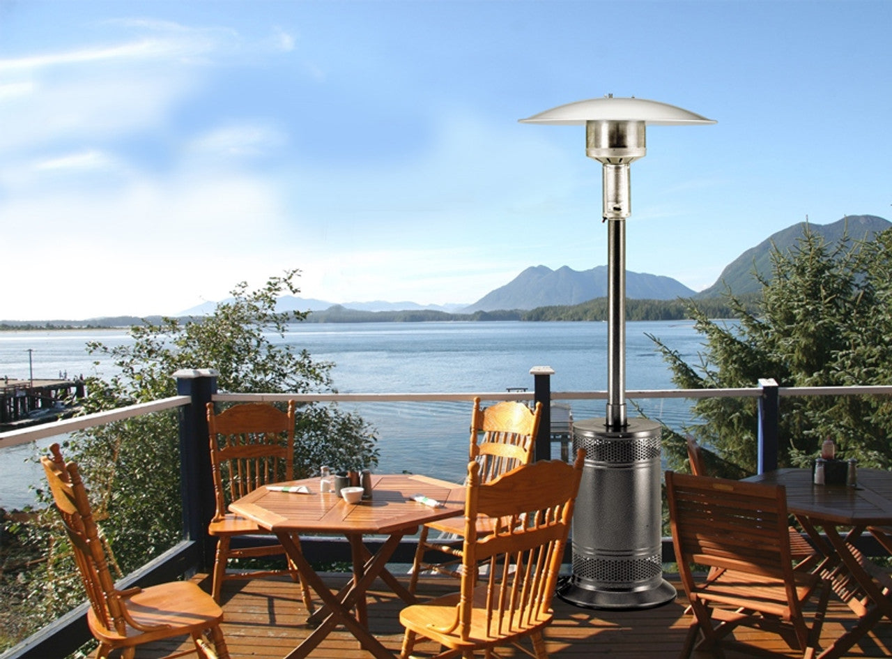 Patio Comfort Propane Patio Heater with Push Button Ignition -Jet/Silver Vein- PC02J - Balcony