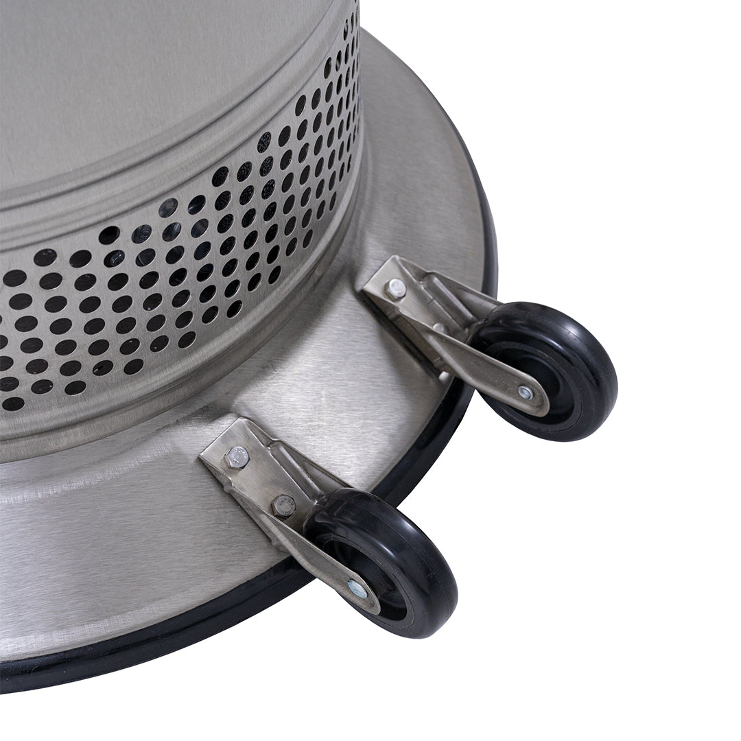 Patio Comfort Propane Patio Heater with Push Button Ignition - Stainless Steel- PC02SS - Wheel Kit