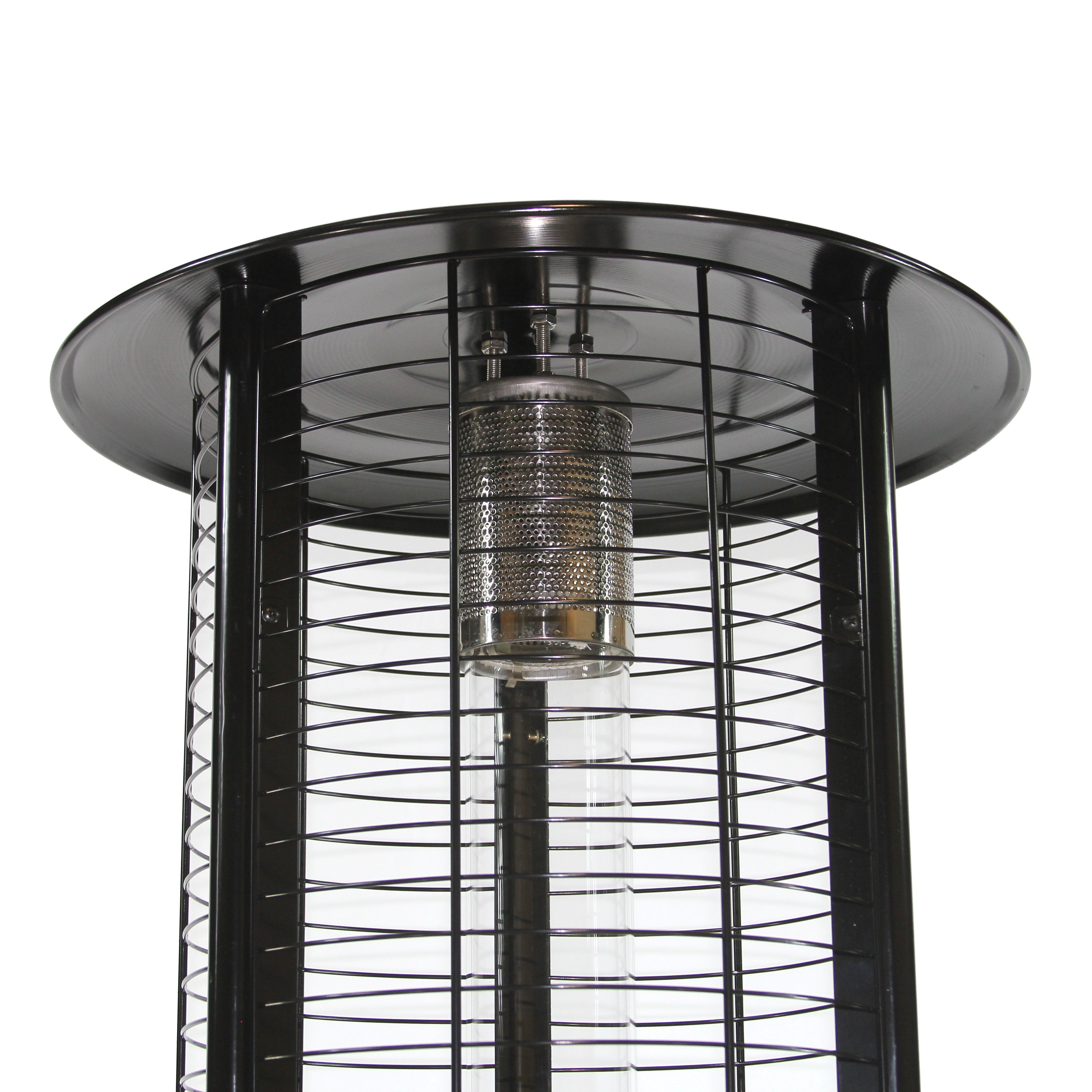 RADtec 80 Ellipse Flame Propane Patio Heater - Black with Clear Glass 41,000 BTU - 80-LLP-PT-HTR - Zoom Screen View