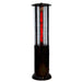 RADtec 80 Ellipse Flame Propane Patio Heater - Black with Ruby Glass 41,000 BTU  - 80-ELL-FLM-HT - Back View With Glow Fire