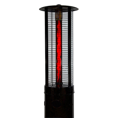 RADtec 80 Ellipse Flame Propane Patio Heater - Black with Ruby Glass 41,000 BTU  - 80-ELL-FLM-HT - Glow Fire