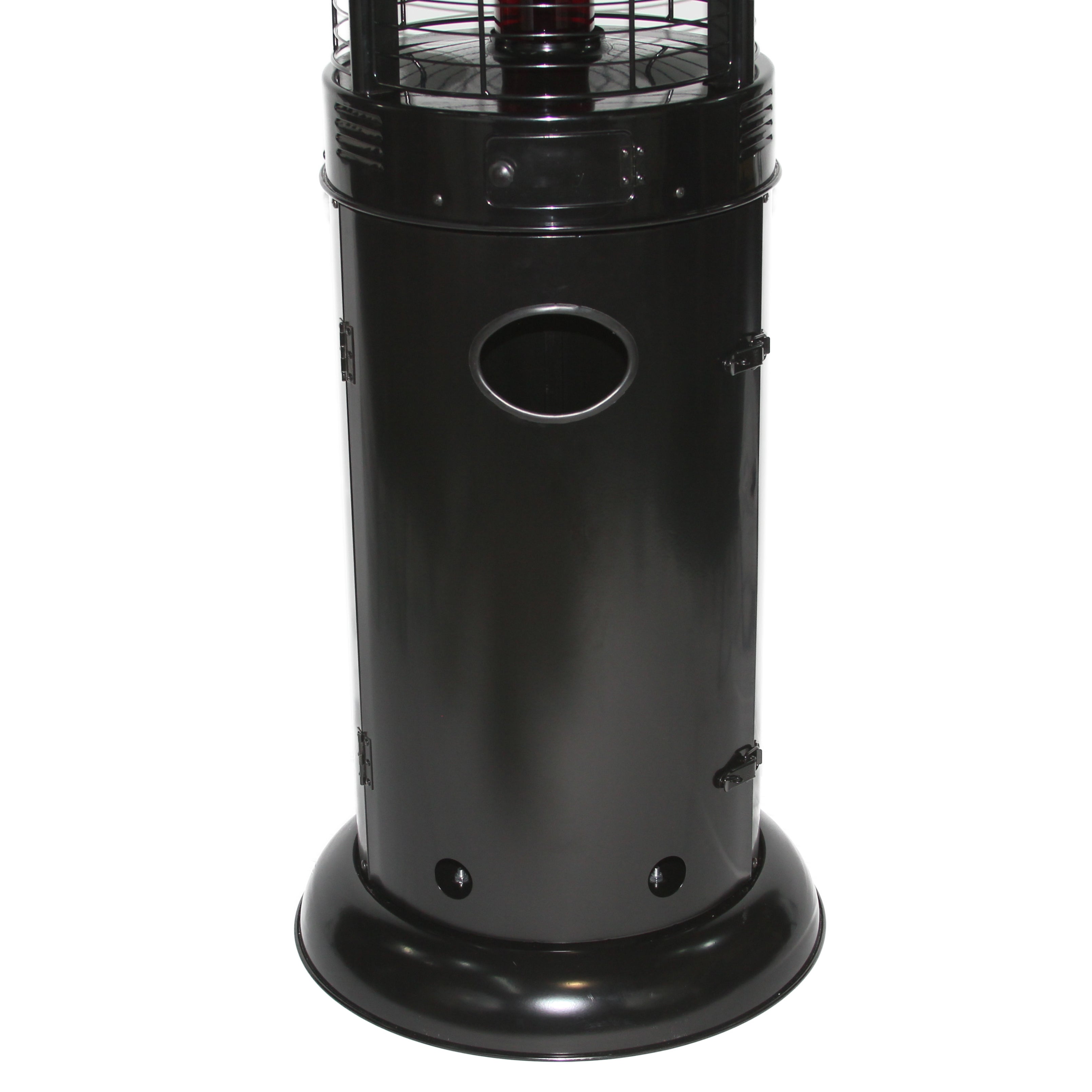 RADtec 80 Ellipse Flame Propane Patio Heater - Black with Ruby Glass 41,000 BTU  - 80-ELL-FLM-HT - Tank View
