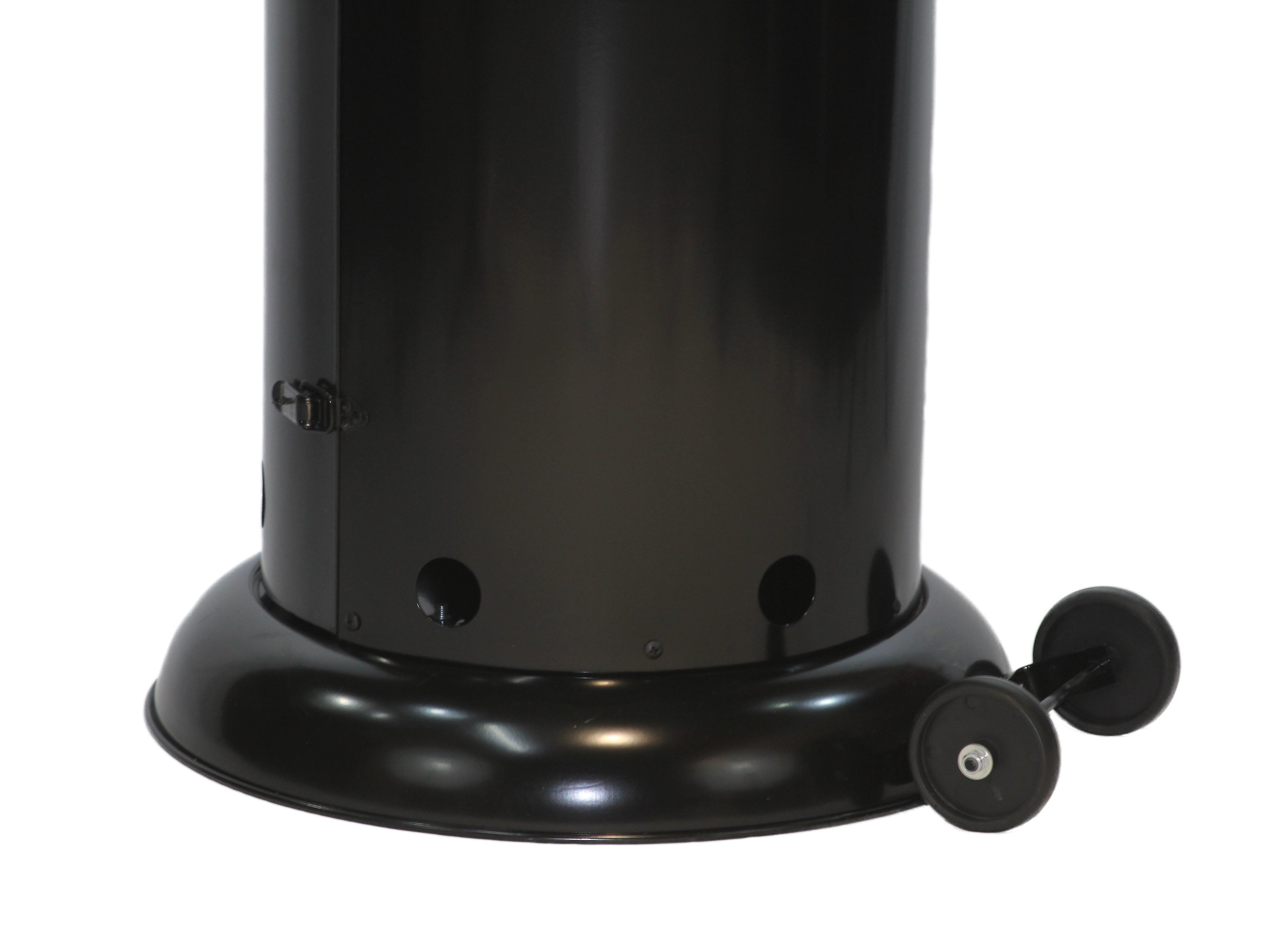 RADtec 80 Ellipse Flame Propane Patio Heater - Black with Ruby Glass 41,000 BTU  - 80-ELL-FLM-HT - Wheel Kit