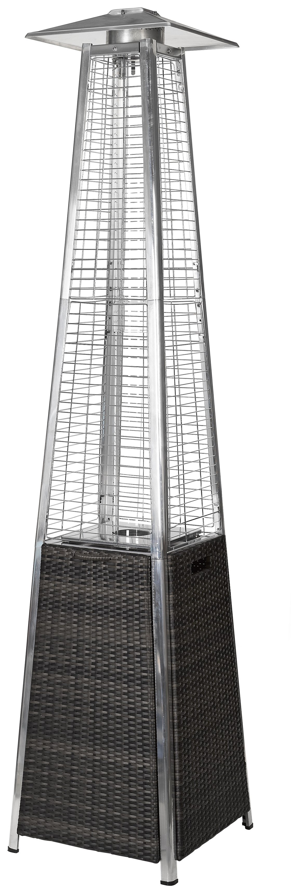 RADtec 89" Tower Flame Propane Patio Heater - Black & Grey Wicker 41,000 BTU - TF1-WK-BLK-GRY - Enlarge View