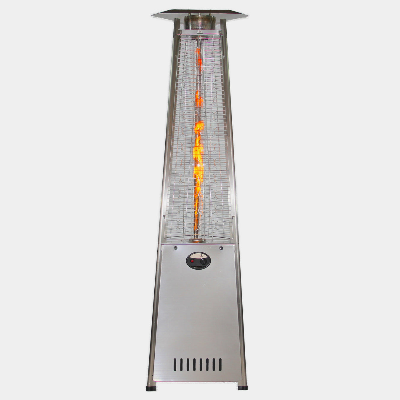Hiland 94" Tall Commercial Triangle Glass Tube Heater - Stainless Steel