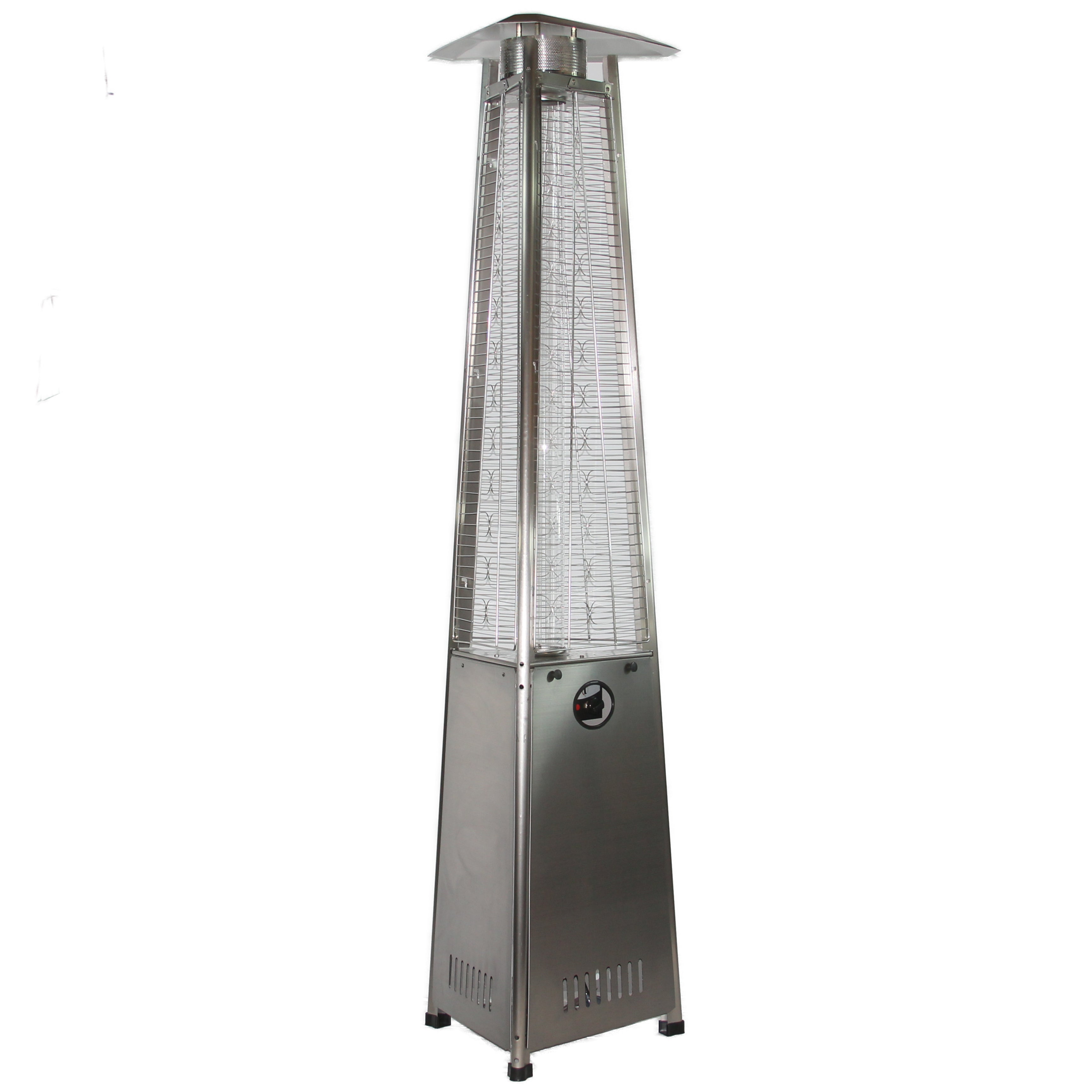 RADtec 93 Pyramid Flame Natural Gas Patio Heater - Stainless Steel Finish 41,000 BTU - 93-NTR-GAS-PYR - Side View