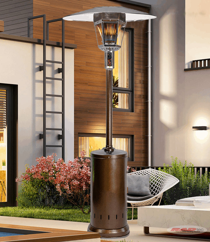 RADtec 96 Real Flame Propane Patio Heater - Antique Bronze Finish 40,000 BTU - RF2-MT-ANT-BRZ - Pool