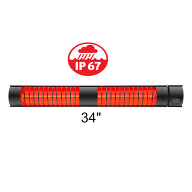 RADtec T4000/8R - 34 Weatherproof Electric Infrared Patio Heater 4000W -220V- 30-TOR-INF-HT - Main View With Size