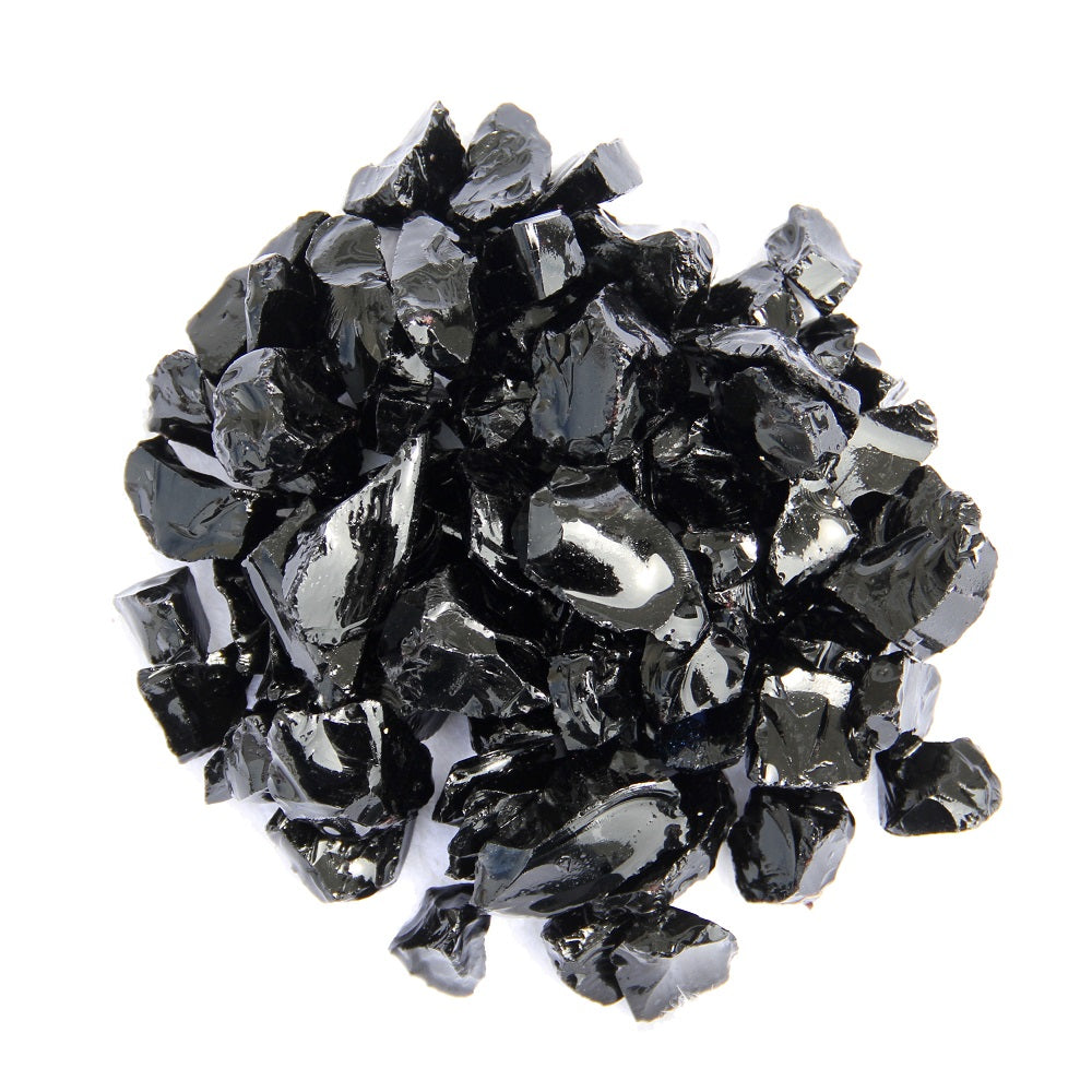 Hiland Recycled Fire Glass for Fire Pits - Black