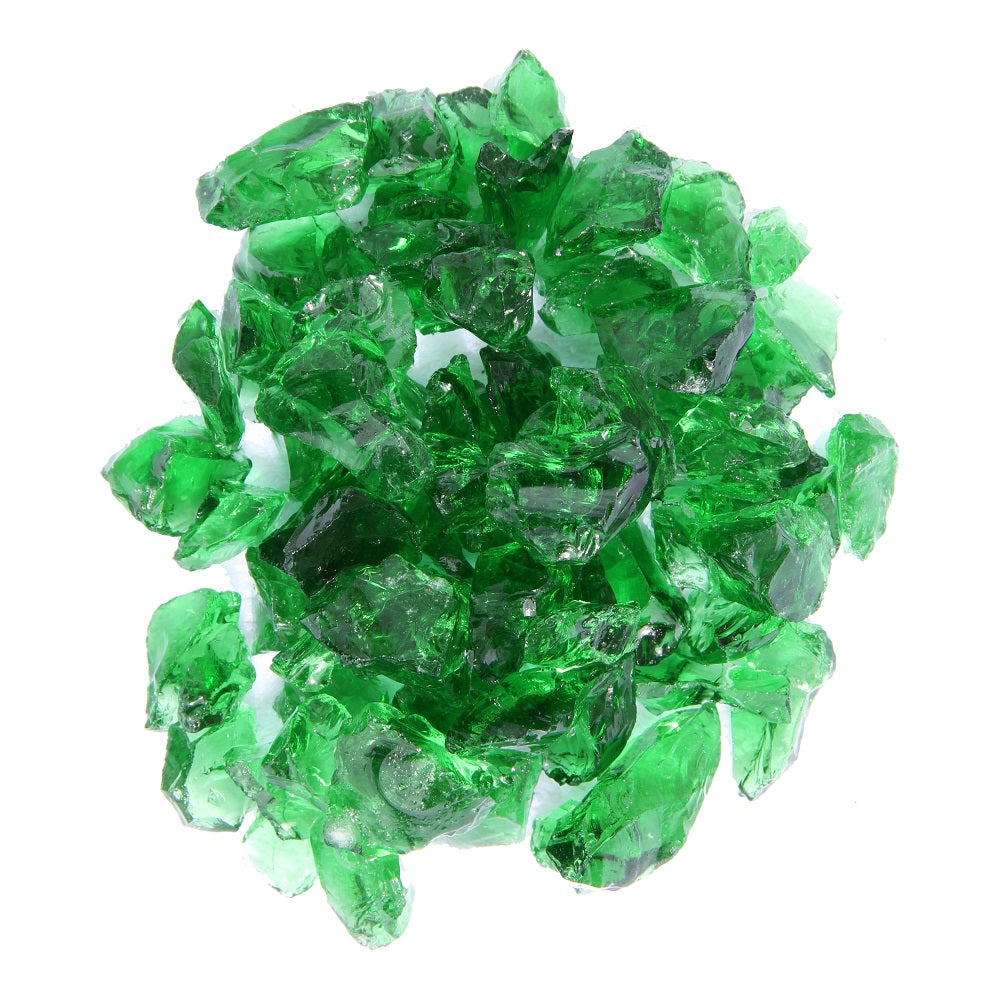 Hiland Recycled Fire Glass for Fire Pits - Green