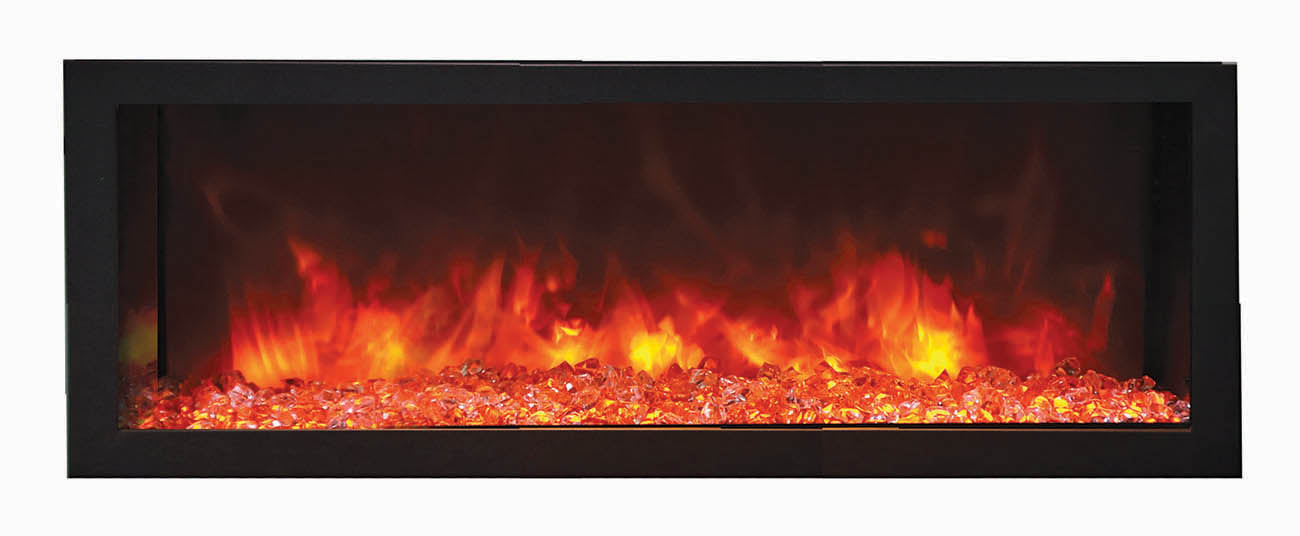 Remii by Amantii 55" Deep Series Built-in Electric Fireplace with Black Steel Surround- 102755-DE- Front View