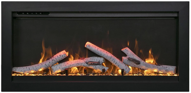 Remii By Amantii Smart Basic Clean-Face Built In Electric Fireplace with Clear Media and Black Steel Surround- Main View