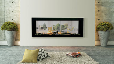 Sierra Flame Emerson 48"  Slim See-thru Linear Gas Fireplace- Lifestyle Modern Room
