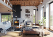 Sierra Flame Lynwood 76" Wood Cast Iron Fireplace - Black- Lifestyle Country House