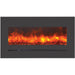Sierra Flame by Amantii 26" Wall Mount/Flush Mount Electric Fireplace with Deep Charcoal Colored Steel Surround- WM-FML-26-3223-STL- Front View With Orange Flame