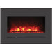 Sierra Flame by Amantii 26" Wall Mount/Flush Mount Electric Fireplace with Deep Charcoal Colored Steel Surround- WM-FML-26-3223-STL- Front View With Red Flame