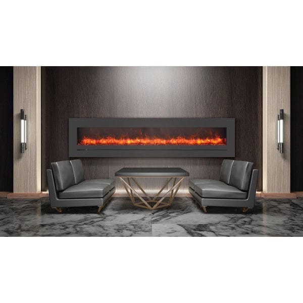 Sierra Flame by Amantii 26" Wall Mount/Flush Mount Electric Fireplace with Deep Charcoal Colored Steel Surround- WM-FML-26-3223-STL- Lifestyle