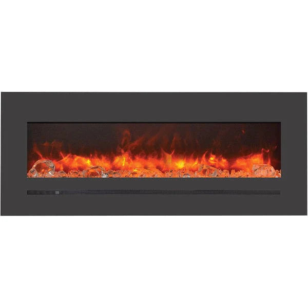 Sierra Flame by Amantii 26" Wall Mount/Flush Mount Electric Fireplace with Deep Charcoal Colored Steel Surround- WM-FML-26-3223-STL- Main View