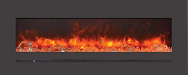 Sierra Flame by Amantii 48" Wall Mount/Flush Mount Electric Fireplace with Deep Charcoal Colored Steel Surround- WM-FML-48-5523-STL- Main View