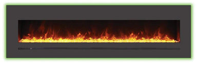 Sierra Flame by Amantii 72" Wall Mount/Flush Mount Electric Fireplace with Deep Charcoal Colored Steel Surround- WM-FML-72-7823-STL- Main View